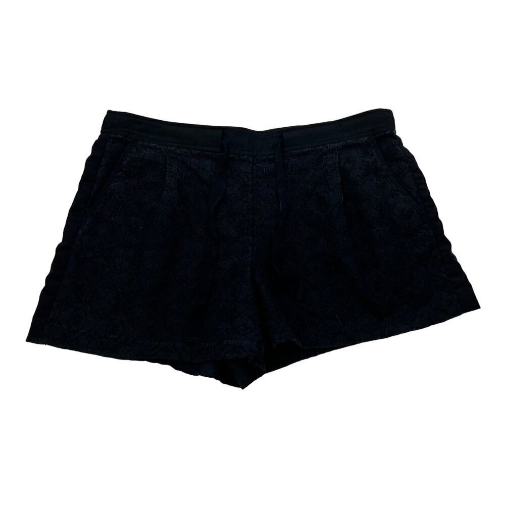 Ann Taylor Loft Women’s Drawstring Lace Shorts Black Size 8 Petite Pockets